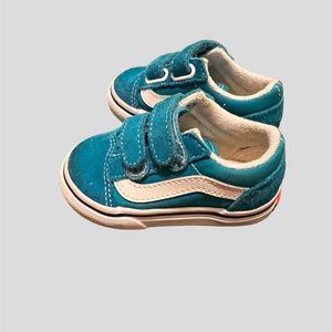 Vans size 4 toddler teal blue sneakers
